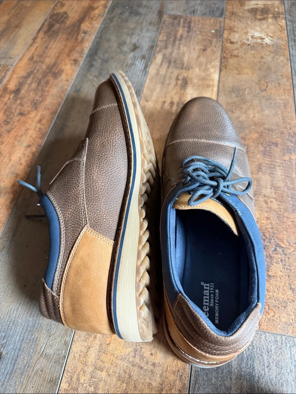 Freeman’s Men's Brown Casual Lace-Up Shoes - Comfortable Everyday Style Sz 13